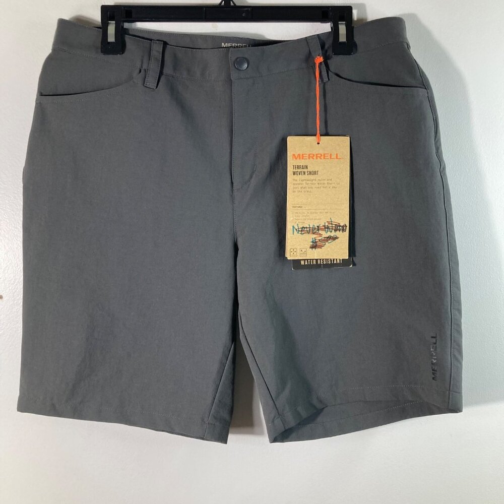 Womens Merrell Terrain Woven Short‎ Gray 12 NWT Nylon Spandex 4 Way Stretch